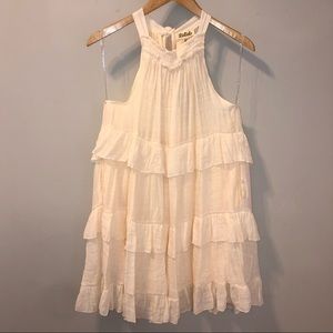 NWT VICI Pocketed Tiered Mini Dress in Ivory, XL